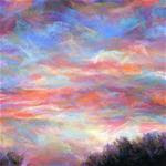 WISPY EVENING SUNSET - 4 1/2" x 4 1/2" sky pastel by Susan Roden - Posted on Friday, February 6, 2015 by Susan Roden