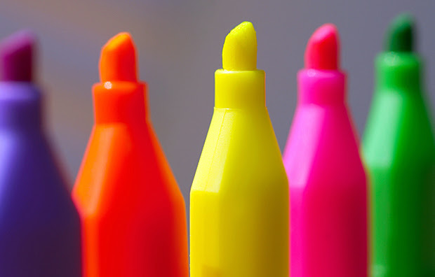 A group of colorful markers.
