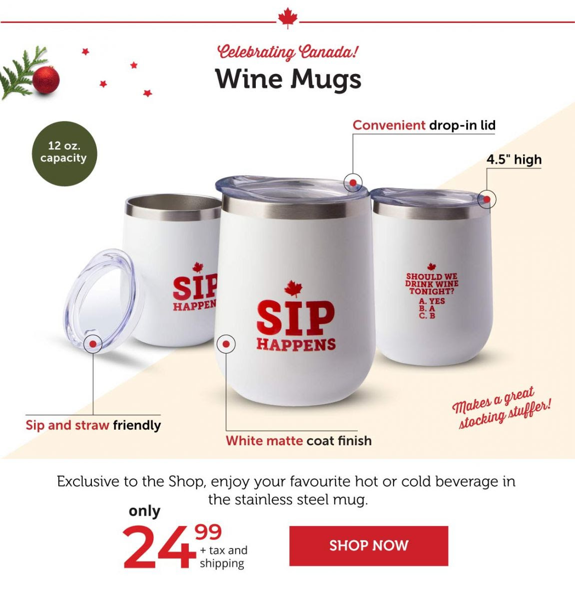 Celebrating Canada Wine Mugs