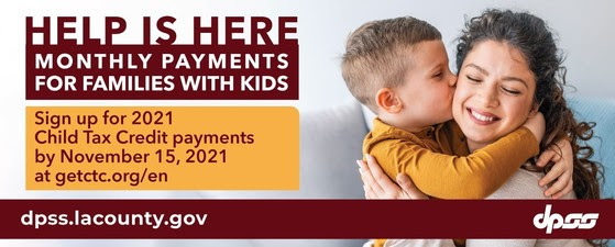 DPSS URGES FAMILIES TO CLAIM THEIR 2021 CHILD TAX CREDIT BY NOVEMBER 15 DEADLINE