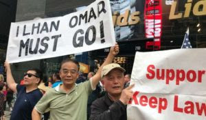 NYC: hundreds of Jews protest against Ilhan Omar at Times Square