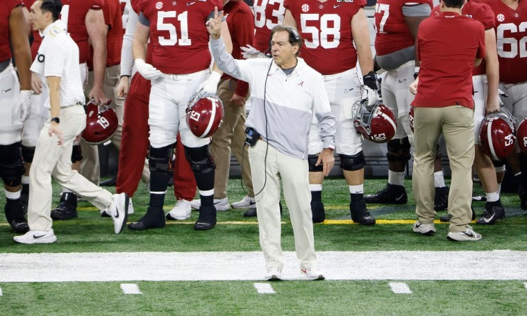 Alabama vs Georgia Alabama Head Coach Nick Saban Photo by Jeff Hanso