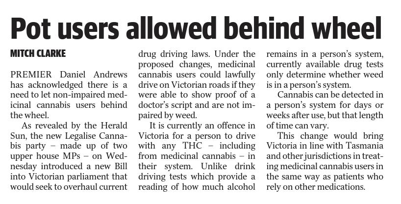 Pot users allowed behind the wheel