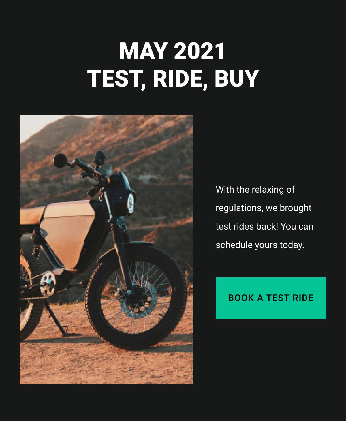 May 2021: Test, Ride, Buy