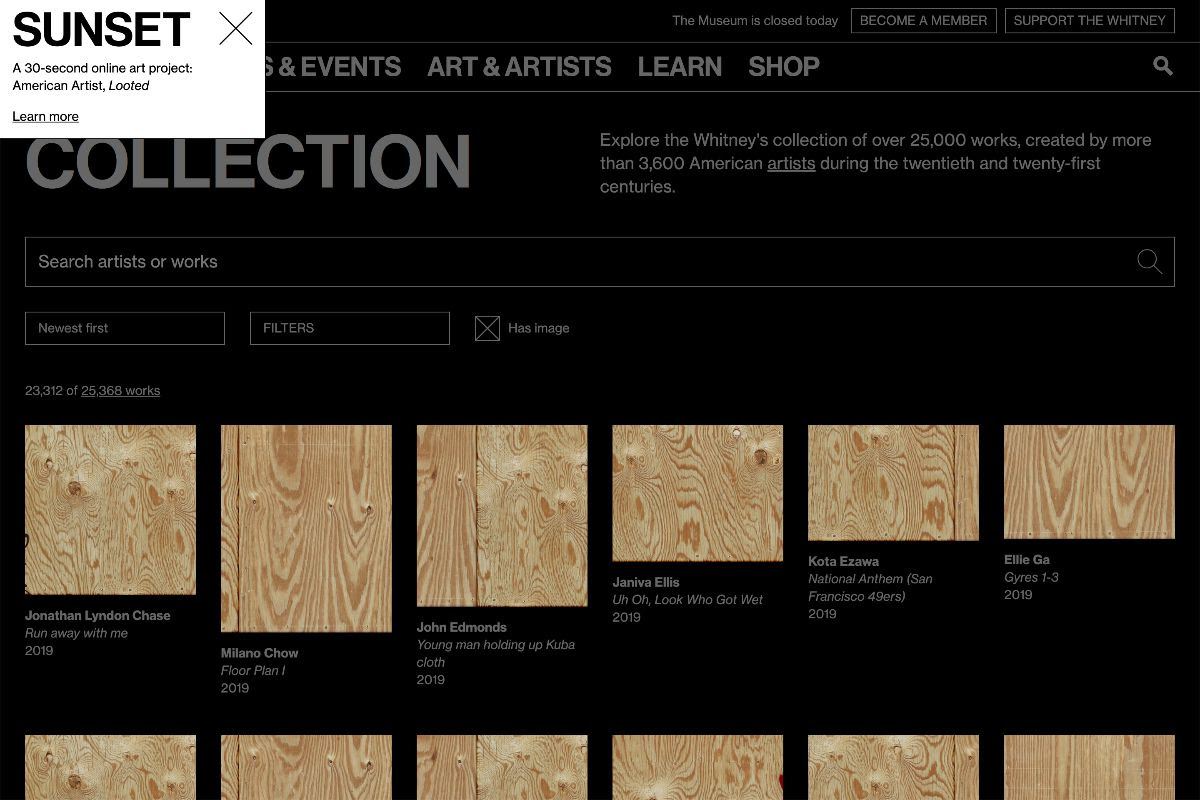Screenshot of American Artist's Looted at sunset
