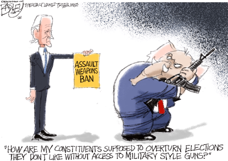 Republicans block gun safety measures and any checks on military style guns.