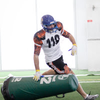Boyd Richardson running through drill at the Edmonton Regional Combine. CFL/Anthony Houle