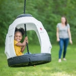 Space Capsule Swing girl swinging