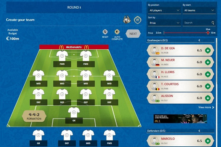 طريقة اختيار افضل 15 لاعب في فيفا وورلد كب فانتازي 2018 على موقع الفيفا و الفوز في فانتازي كأس العالم