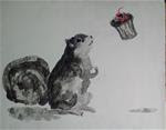 squirrel with cupcake - Posted on Wednesday, December 31, 2014 by xiaoshuo liu