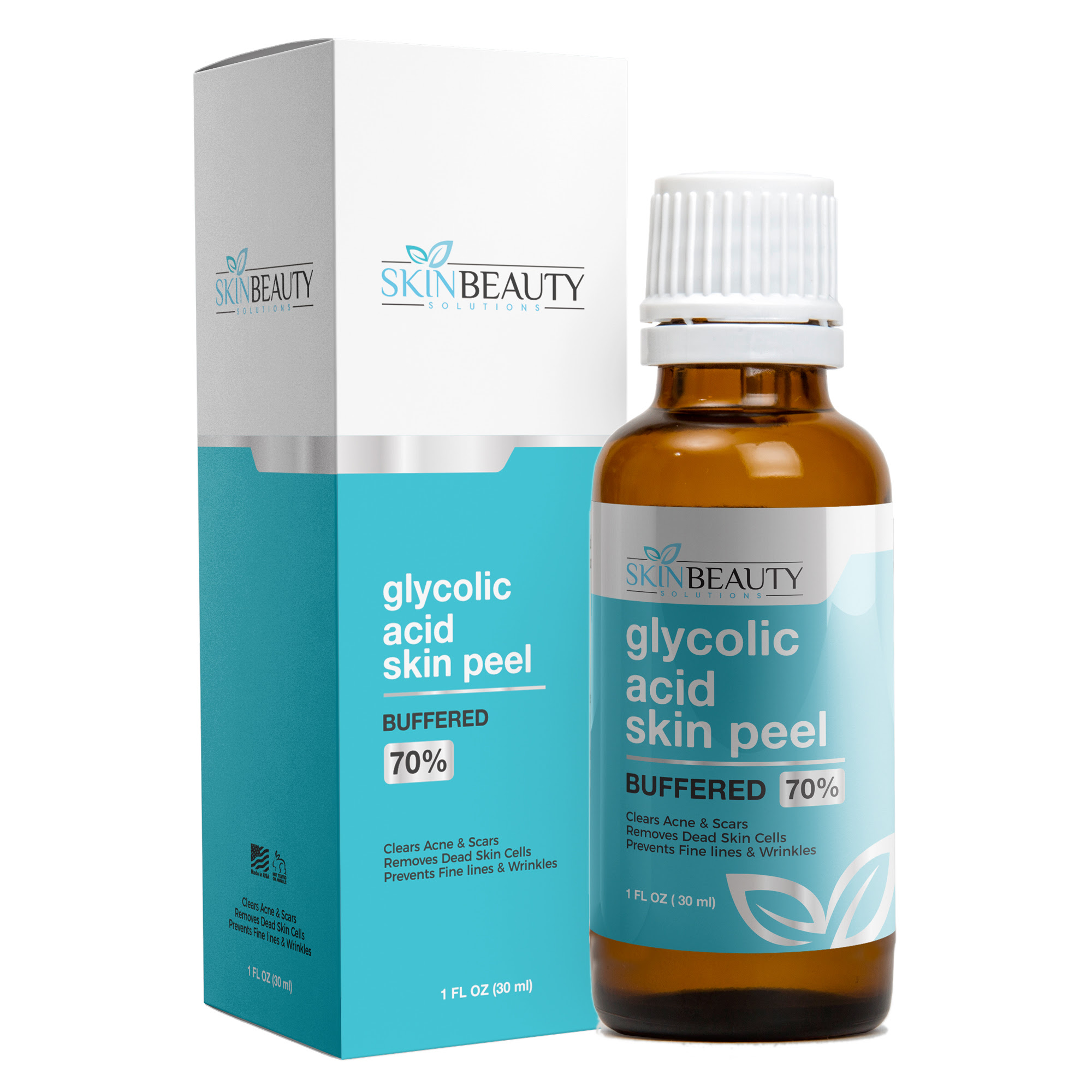 GLYCOLIC ACID Skin Chemical Peel 70% BUFFERED | Natural Alpha Hydroxy Acid (AHA)