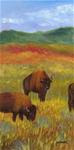 "GRAZING"  ORIGINAL PAINTING OF THE NATIVE BISON - Posted on Saturday, January 17, 2015 by Sue Furrow