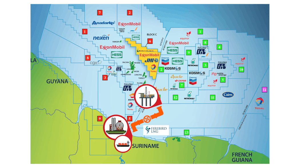 The developers of Firebird LNG say that E&amp;P projects in the Suriname and Guyana region currently lack outlets for their associated gas.