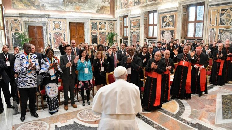 Pope Francis meeting the members of the Dicastery for Laity, Family and Life