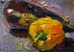 Yellow Bell, Eggplant - Posted on Sunday, January 11, 2015 by Carol Steinberg