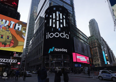Billboard advertisement for ilooda Secret DUO 2021 at Times Square in New York, USA. Photograph from ilooda