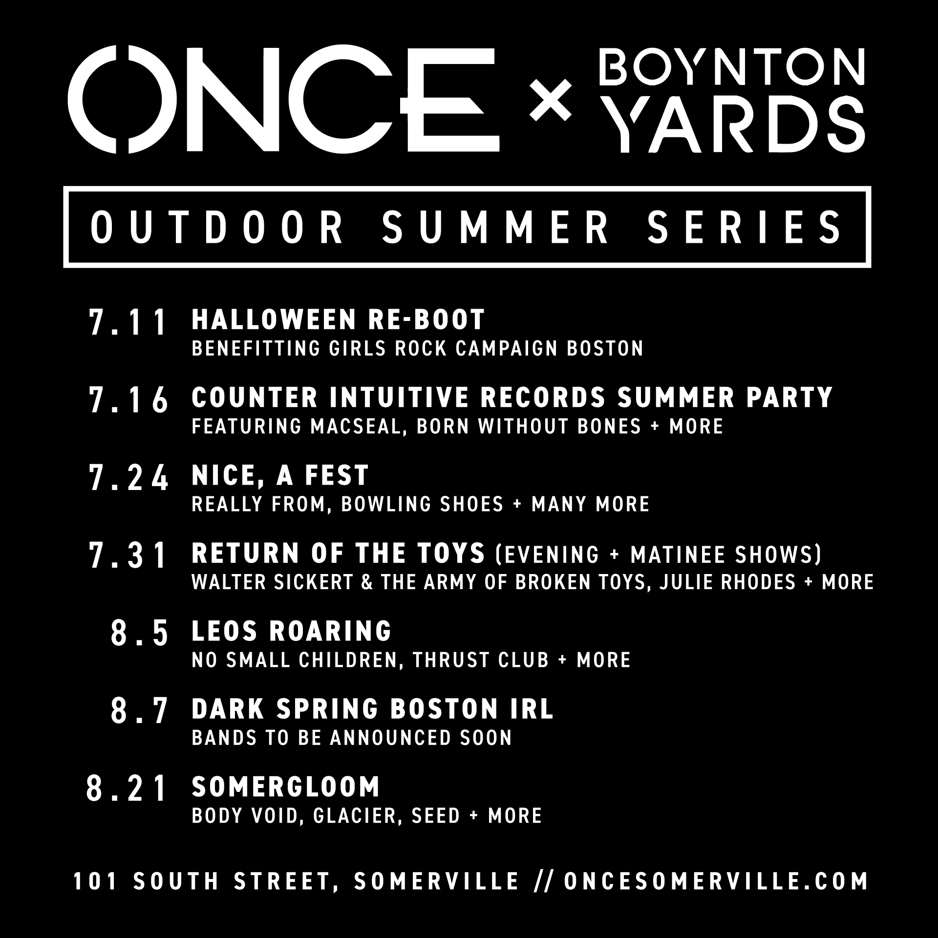 ONCE Somerville to host 20+ live events at Boyn...