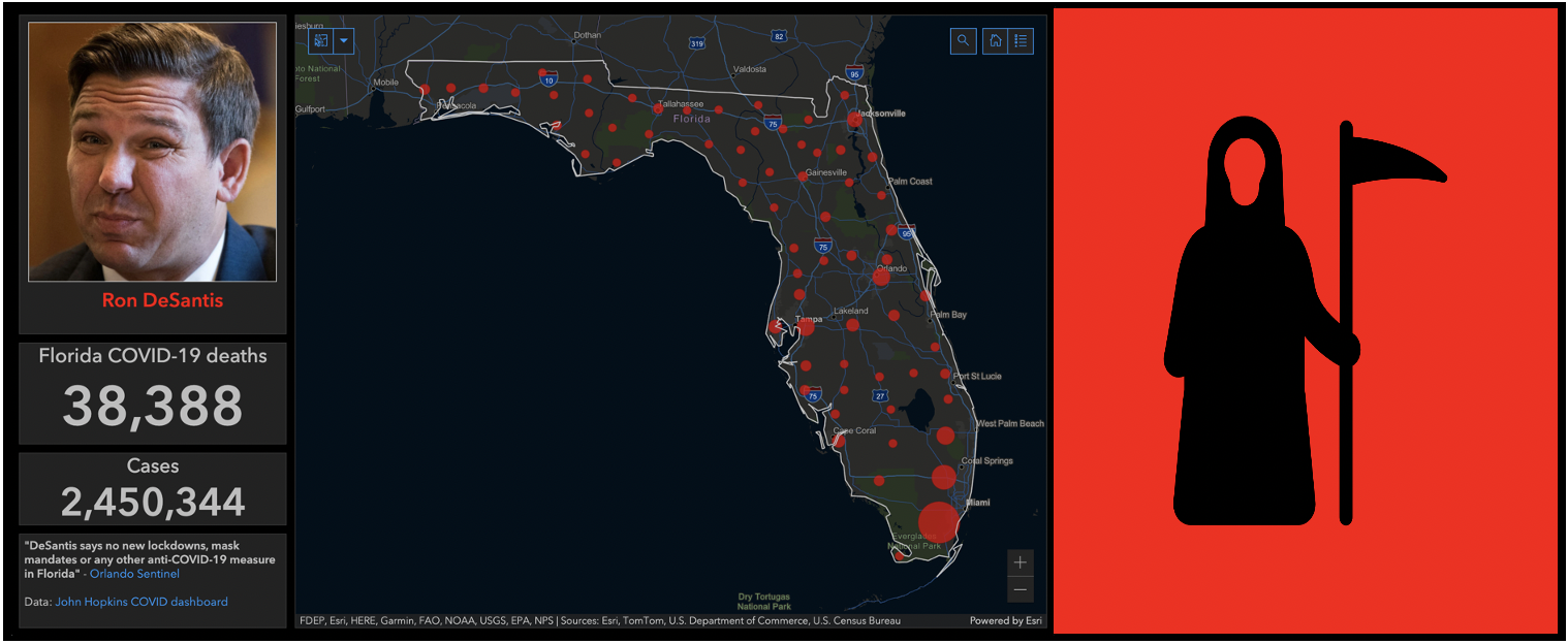 Ron DeSantis ignoring common sense COVID safety measures results in more Florida deaths