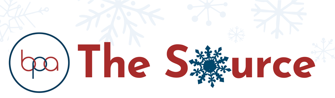 The Source header with snowflakes