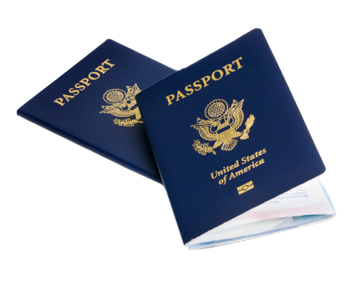 Image of passports takes you to information on getting a passport