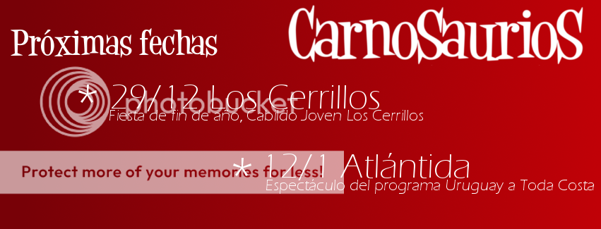 Próximas fechas CarnoSaurioS, Domingo 29 de Diciembre - Plaza de los Cerrillos, Domingo 12 de Enero, Atlántida
