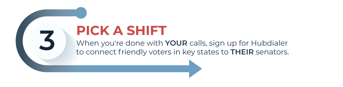 alt: stop 3 - pick a hubdialer shift to call friendly voters in key states