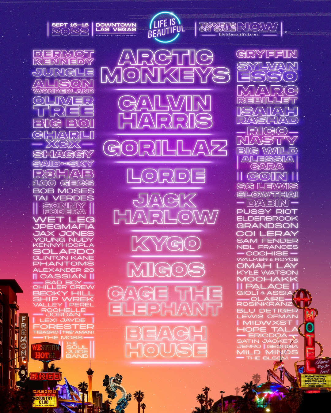 Life is Beautiful 2022 Lineup