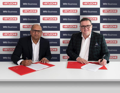 Paul Bryson, Group Commercial Director, Virtuzone (right) with Prateek Vahie, Chief Commercial Officer, Wio Bank (left). Paul Bryson, Group Commercial Director, Virtuzone (right) with Prateek Vahie, Chief Commercial Officer, Wio Bank (left).