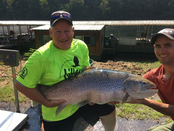 Bill Babler poses with his new state-record brown trout.