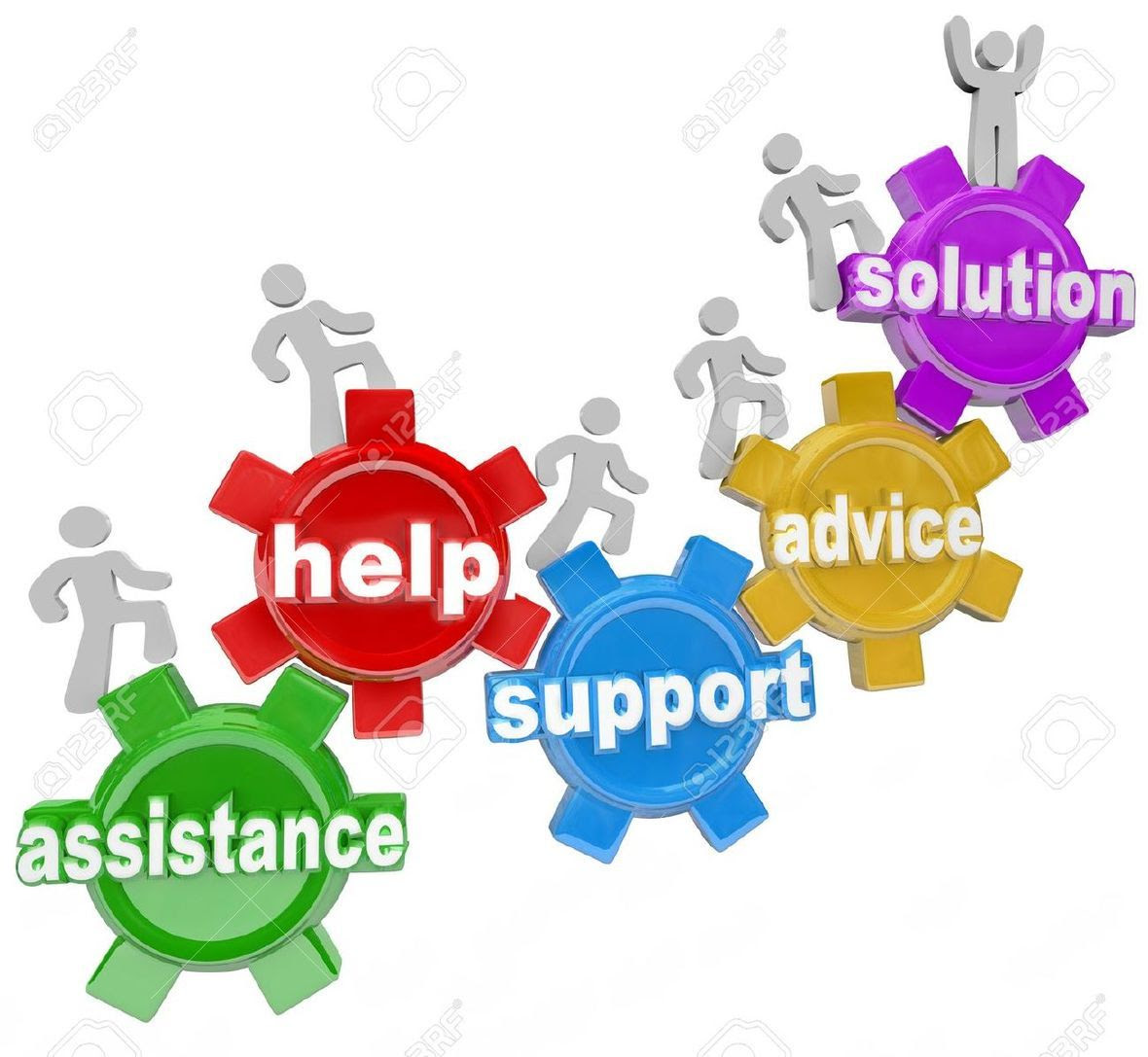 13406053-Several-people-rising-on-gears-helping-each-other-to-achieve-success-and-reach-a-solution-through-as-Stock-Photo