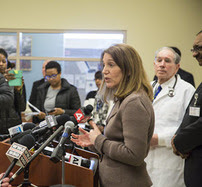 HHS Secretary Burwell during a press briefing