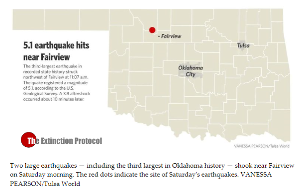 Strong 5.1 magnitude earthquake strikes Oklahoma – series of aftershocks ripple through state