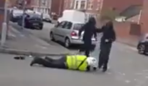 Video from UK: Muslim gang brutally kicks, stomps on traffic warden in Muslim no-go zone