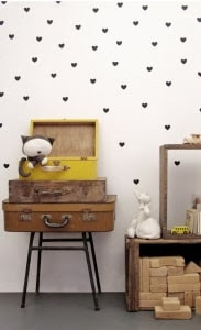 Black heart wall decals, wall sticker,  vinyl wall decal