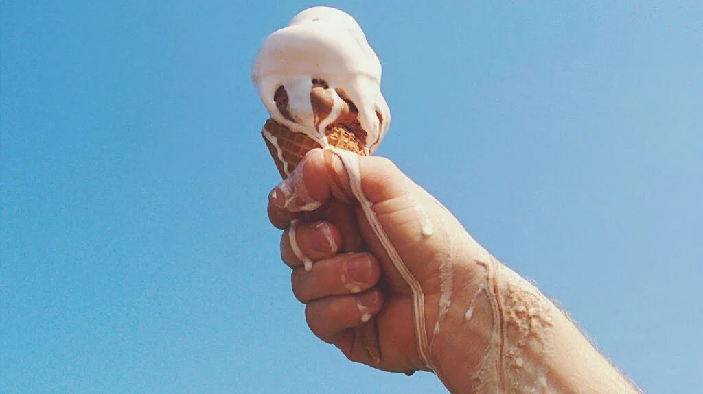 A melting ice cream.