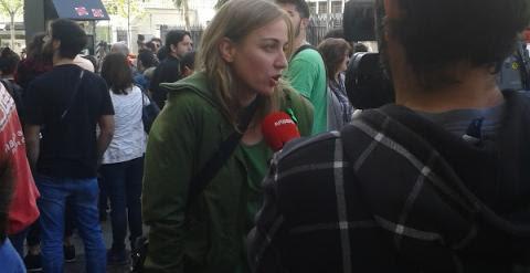 Tania Sánchez, presente en la manifestación en memoria de José Couso. /JOSEFINA GROSSO
