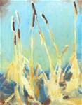 Gold Reeds and Blue - Posted on Tuesday, February 17, 2015 by Julia Sutliff