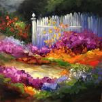 Violet Verbena Cottage Path - Flower Paintings From California by Nancy Medina - Posted on Friday, November 14, 2014 by Nancy Medina