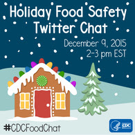 Facebook promotional graphic for CDC's Holiday Food Safety Chat