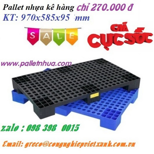 Pallet nhựa kê gạo , kê nước suối