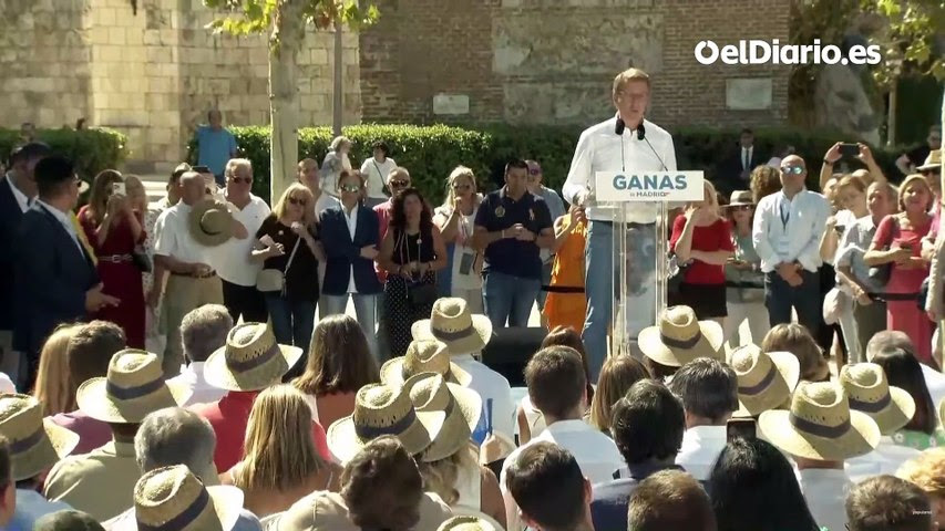 El líder del PP, Feijóo, en el acto en que dijo que tuvo al apóstol de Santiago como “asesor” en su etapa como presidente de Galicia