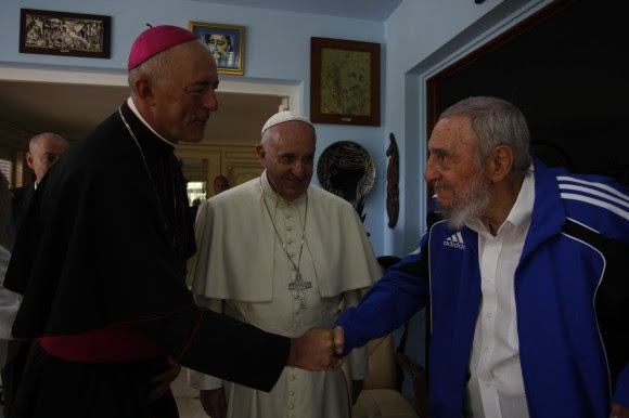 Visita de Cortesía del Papa Francisco al líder de la Revolución cubana Fidel Castro, 20 de septiembre de 2015. Foto: Alex Castro