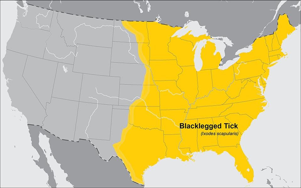 Estimated Range of the Blacklegged Tick