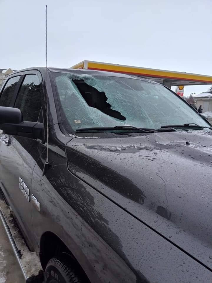 Mack Bridge Ice Smashed Vehicle