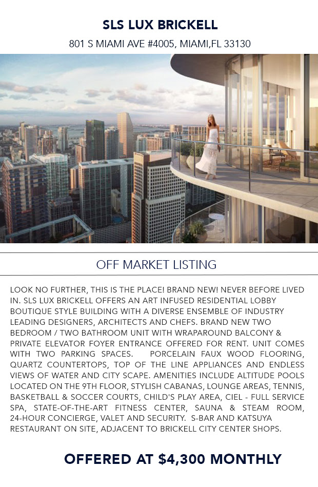 Blog Entry Photo of SLS Lux Brickell Miami - Off Market Listing for Lease