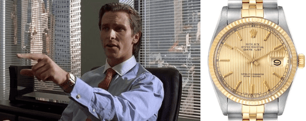 christian bale's tapestry dial, steel and yellow gold Rolex Datejust