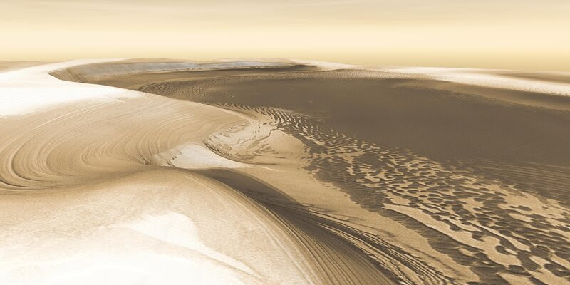 Chasma Boreale, a valley in Mars' north polar ice cap.