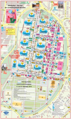 Plano en detalle del Wiesn 2016. /MUENCHEN.DE