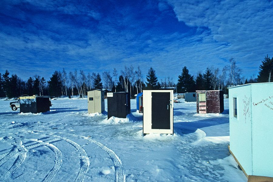 Be aware of ice shanty removal dates so yours doesn't end up in the lake.  -  - Photo credit: DNR