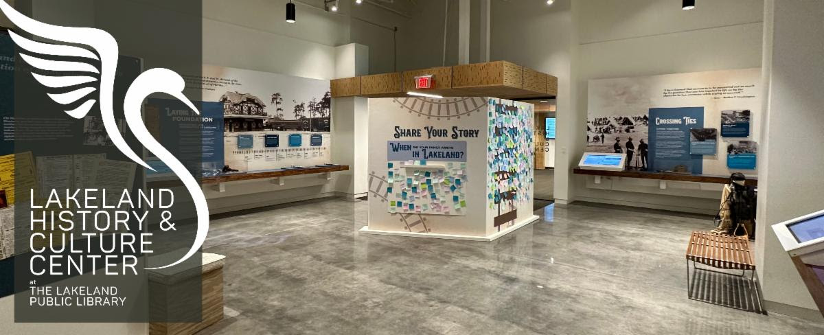 Photo of the Lakeland History and Culture Center interior with the logo superimposed.